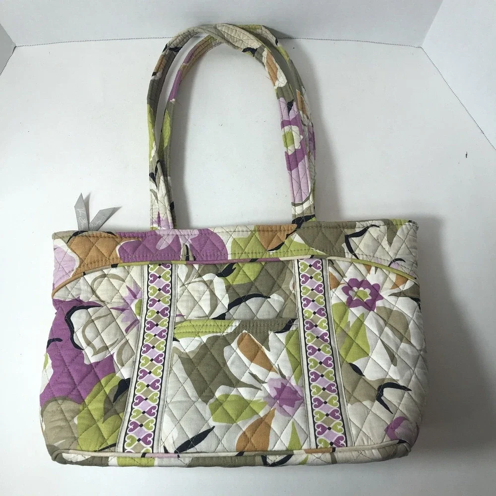 Vera Bradley Shoulder Bag Purse‎ Tote Portobello Road Zip Double Handle A2